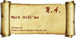 Merk Alóma névjegykártya